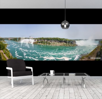 Picture of American and Canadian Niagara Falls and Bridal Veil Falls form Ontario Canada